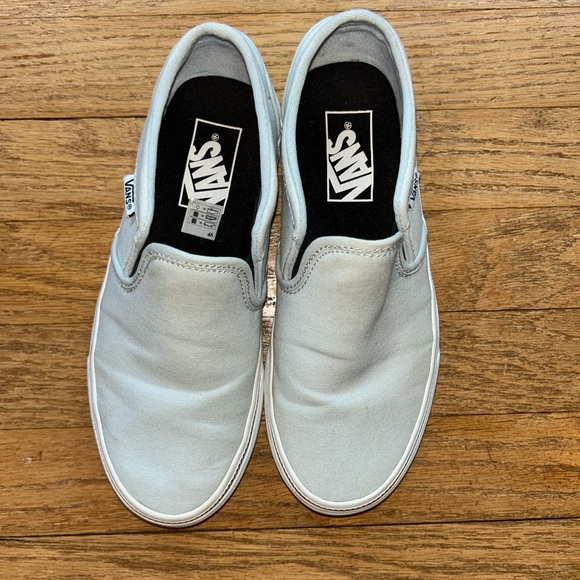 Vans Women’s Sky Blue Slip-On Sneakers - Picture 1 of 7